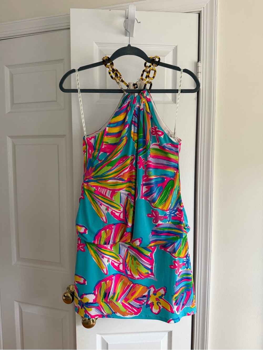 Lilly Pulitzer Siena Sea Blue Summer Haze Halter Dress S